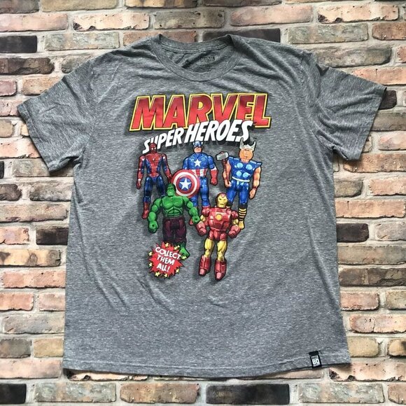 Marvel Super Heroes T-Shirt Men Size XL Disney Spiderman Captain America Thor - Picture 1 of 5